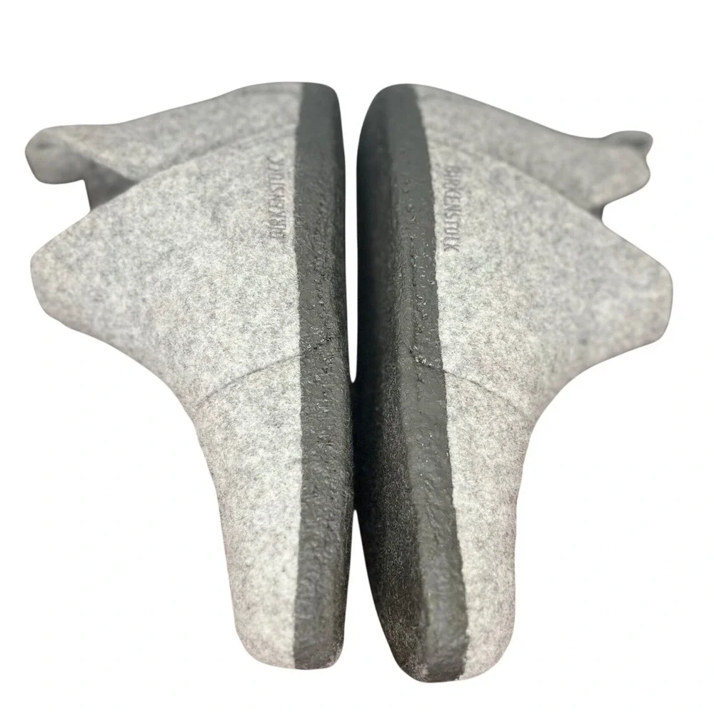 Birkenstock Andermatt Slipper Boot Light Gray Kids Size 2 Wool Felt House Shoes
